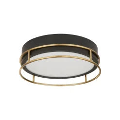 Phoenix loftslampe, Ø 30 cm, sort/messing, IP44