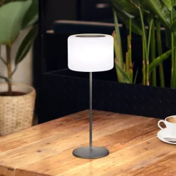 Pino LED-akku-bordlampe, solar, sandsort