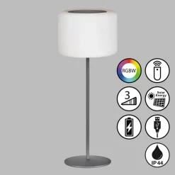 Pino LED-akku-bordlampe, solar, sandsort