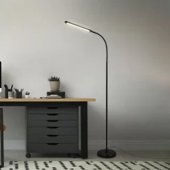 Pivaz LED-gulvlampe justerbar berøringsdæmper sort