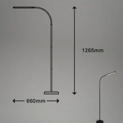 Pivaz LED-gulvlampe justerbar berøringsdæmper sort
