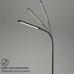 Pivaz LED-gulvlampe justerbar berøringsdæmper sort
