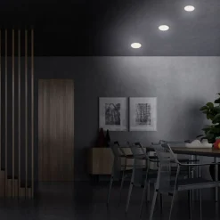Plat LED-indbygningsspot, hvid, Ø 10 cm, 4.000K