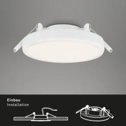 Plat LED-indbygningsspot, hvid, Ø 10 cm, 4.000K