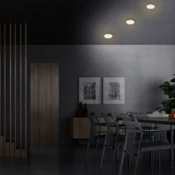 Plat LED-indbygningsspot, hvid, Ø 10 cm, 3.000K