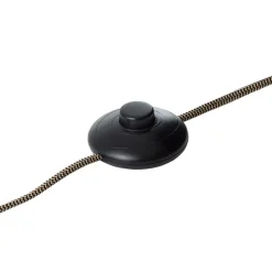 Plow gulvlampe med 2 spot, sort/mørkt træ