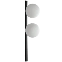 Pluto væglampe, 2 lyskilder, sort/hvid, afbryder