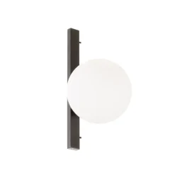 Pluto væglampe, 1 lyskilde, sort/hvid, afbryder