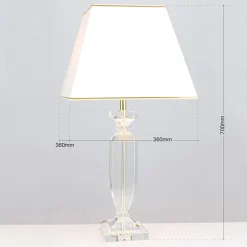 Pokal bordlampe med krystal, guld/creme