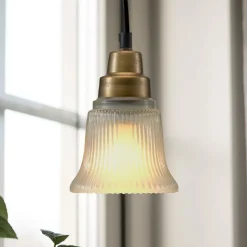 PR Home Emmi hængelampe, antik messingfarve, Ø 12 cm