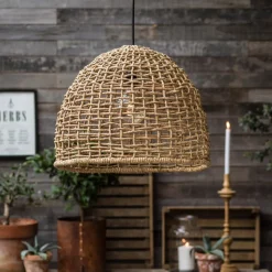 PR Home Hængelampe Cebu, Ø 57 cm, Lampakanay-skærm, IP20