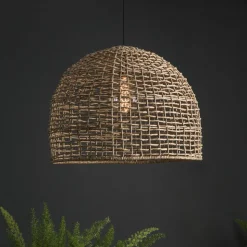 PR Home Hængelampe Cebu, Ø 46 cm, Lampakanay-skærm, IP20