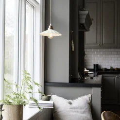 PR Home Hængelampe Ester, offwhite, Ø 24 cm, jern stik