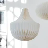 PR Home hængelampe Vicky, hvid, papir, Ø 40 cm, 3 x E14