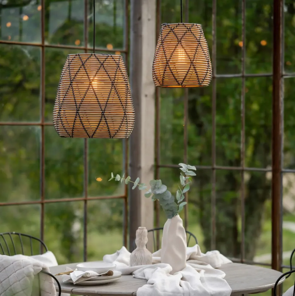 PR Home Lollo udendørs pendel, naturligt rattan-look, Ø 28 cm