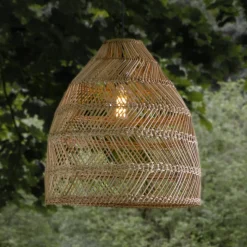 PR Home Maja hængelampe, naturlig rattan, Ø 53 cm, IP44
