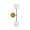 PR Home Sigma D væglampe, guld/opal, 2 lyskilder 49 cm glas