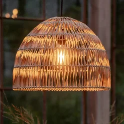 PR Home udendørs hængelampe Lace naturfiber, stikledning, Ø46cm