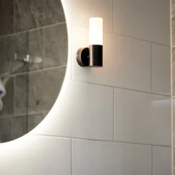 PR Home væglampe til badeværelset Beta, sort, IP44