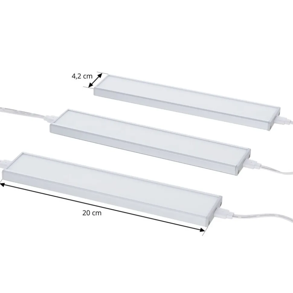 Prios Ashtonis LED-underskabsbelysning, sæt med 3, 20 cm
