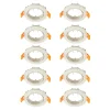 Prios forsænket loftlampe Fibur, beige, zink, Ø 8,2 cm, 10 stk