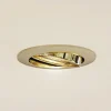 Prios forsænket loftlampe Fibur, guld, aluminium, Ø 8,2 cm