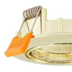 Prios forsænket loftlampe Fibur, guld, aluminium, Ø 8,2 cm