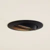 Prios forsænket loftlampe Fibur, sort, aluminium, Ø 8,2 cm