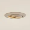 Prios forsænket loftlampe Fibur, beige, aluminium, Ø 8,2 cm