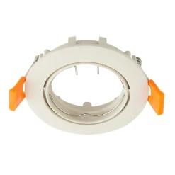 Prios forsænket loftlampe Fibur, beige, aluminium, Ø 8,2 cm