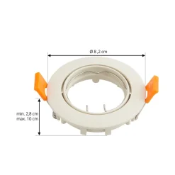 Prios forsænket loftlampe Fibur, beige, aluminium, Ø 8,2 cm