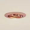Prios forsænket loftlampe Fibur, kobber, aluminium, Ø 8,2 cm
