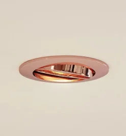Prios forsænket loftlampe Fibur, kobber, aluminium, Ø 8,2 cm