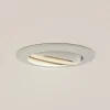 Prios forsænket loftlampe Fibur, hvid, aluminium, Ø 8,2 cm