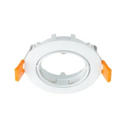 Prios forsænket loftlampe Fibur, hvid, aluminium, Ø 8,2 cm