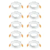 Prios forsænket loftlampe Fibur, hvid, zink, Ø 8,2 cm, 10 stk