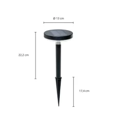 Prios Glenios LED-solcellelampe med jordspyd