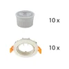 Prios indbygget loftspot Fibur med LED-modul, beige, sæt med 10 stk