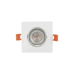 Prios indbygningslampe Fibur, hvid, 9 cm, GU10