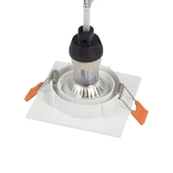 Prios indbygningslampe Fibur, hvid, 9 cm, GU10