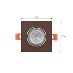 Prios indbygningslampe Fibur, bronze mat, 9 cm, GU10
