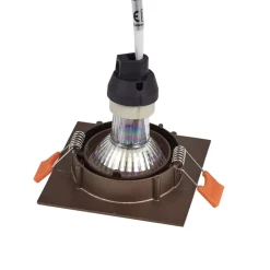 Prios indbygningslampe Fibur, bronze mat, 9 cm, GU10