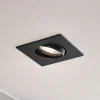 Prios indbygningslampe Fibur, sort, 9 cm, GU10