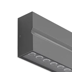 Prios Itarion LED udendørs væglampe, klar skærm