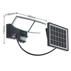 Prios Kalvito LED-solcellevægspot, sensor 2 lk