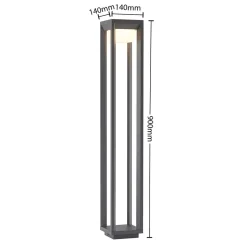 Prios LED-gadelampe Gamion, 90 cm, antracit, metal, IP54