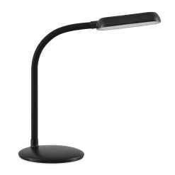 Prios LED genopladelig bordlampe Opira, sort, USB, touchdæmper