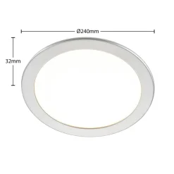 Prios LED-indbygningslampe Cadance, sølv, 24 cm, CCT, IP44