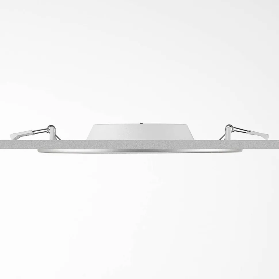 Prios LED-indbygningslampe Cadance, sølv, 24 cm, CCT, IP44