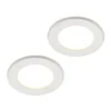 Prios LED-indbygningslampe Cadance, hvid, 12 cm, sæt med 2, CCT